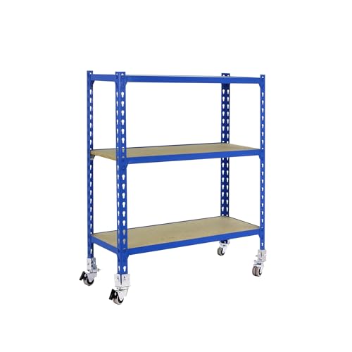 Simonrack Metallregal ohne Schrauben Kit Maderclick Mobile Plus 3/400 900 Blau/Holz von Simon Rack