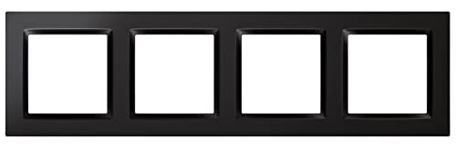 SIMON - Wandschalterrahmen, 4 Elemente, kompatibel mit Simon 10 Mechanismen, für den Innenbereich geeignet, einfach zu montieren, kompatibel mit Drucktaster, Schalter und Schuko-Steckdose, Schwarz SIMON - Wandschalterrahmen, 4 Elemente, kompatibel mit Simon 10 Mechanismen, für den Innenbereich geeignet, einfach zu montieren, kompatibel mit Drucktaster, Schalter und Schuko-Steckdose, Schwarz von Simon