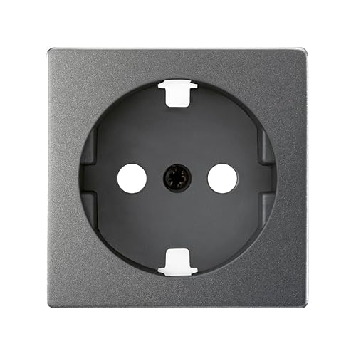 SIMON - Schuko-Steckdose mit Erde, Serie 82 Concept, kompatibel mit den Serien 75, 31, 82 und 88, matter Effekt, Anti-Fingerabdruck, Titanfarbe von Simon