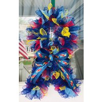 Multi Color Mesh Autismus Awareness Kranz von SimonSaysCraftDesign
