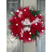 Weißer Pudel Hundekranz 36 cm von SimonSaysCraftDesign