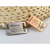 Dog Tag Personalized For Dogs, Silent Name Tag, Slide On Id Tag, Engraved Collar Tag, Custom With Phone Number & Address von SimoneDesignTimes