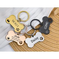Laser Engraved Double Sided Dog Tag, Id Name Custom Personalized Stainless Tag For Dogs von SimoneDesignTimes