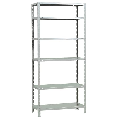 SimonRack Schwerlastregal, Lagerregal, 200x90x30 Metallregal, Kellerregal, Biegestelle 100 kg, 6 Fachböden, Weiss - Comfort von Simonrack