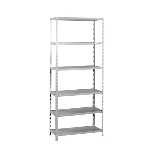 SimonRack Schwerlastregal, Lagerregal, 200x90x40 Metallregal, Kellerregal, Biegestelle 100 kg, 6 Fachböden, Grau - Comfort von Simonrack