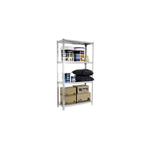 Simon Rack Simonclick Metallregal, 1500 x 800 x 300 mm, 4 Höhen, Metall-Tablett, 180 kg Biegepunkt, Lagerregal, verzinkt von Simon Rack