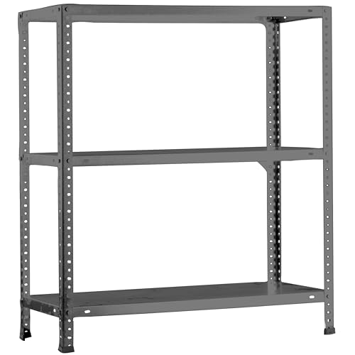 SimonRack Schwerlastregal, Lagerregal, 90x80x30 Metallregal, Kellerregal, Biegestelle 75 kg, 3 Fachböden, Grau - Advantage von Simonrack