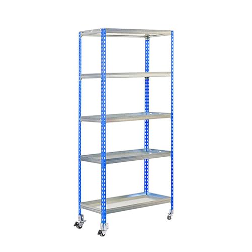 SIMONGARDEN CLICK Regal mit Rollen 5/400 blau/Galva von Simon Rack