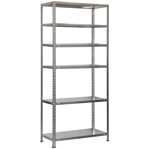 SimonRack Schwerlastregal, Lagerregal, 200x90x40 Metallregal, Kellerregal, Biegestelle 75 kg, 6 Fachböden, Galvanisiert - Advantage von Simonrack