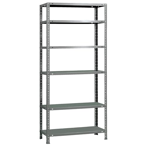 SimonRack Schwerlastregal, Lagerregal, 200x90x40 Metallregal, Kellerregal, Biegestelle 75 kg, 6 Fachböden, Grau - Advantage von Simonrack