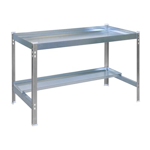 Simonrack Desk-Pflanztisch, Grau/Galva, 840 x 1200 x 700 mm, 600 kg Tragkraft pro Regal von Simonrack