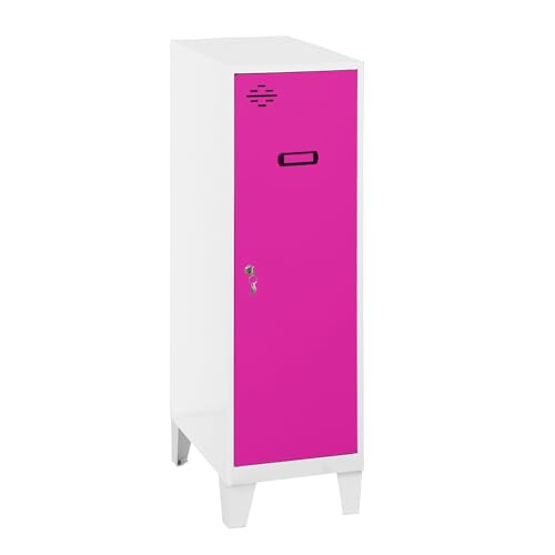 Simon Rack Simonlocker Kommode, klein, 1015 x 400 x 500 mm, Amario aus Metall, inkl. Schlüssel, Weiß/Rosa von Simon Rack