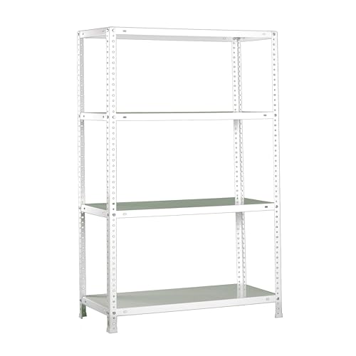 Simonrack Schwerlastregal, Lagerregal, 150x80x40 Metallregal, Kellerregal, Biegestelle 75 kg, 4 Fachböden, Weiss - Advantage von Simonrack