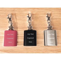 Personalisierte Gravierte 1 Unze Schlüsselring Flachmann Gravur Geburtstag/Hochzeit Geschenk Brautjungfer von SimonsGifts4u