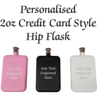 Personalisierte Gravierte 2 Unze Kreditkarte Stil Flachmann Graviert Geburtstag/Hochzeit Geschenk Brautjungfer Trauzeuge Ruhestand von SimonsGifts4u