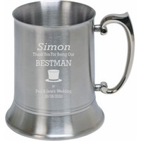Personalisierte Hochzeit Bestman Top Hat Design Pint Stahl Humpen in A Paper Box St271 von SimonsGifts4u