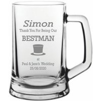 Personalisierte Hochzeit Bestman Top Hut Design Pint Glas Bierkrug in Einem Papierkasten St271 von SimonsGifts4u