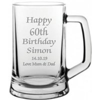 Personalisierter 60. Geburtstag Design Pint Glasbecher in Einer Papierbox von SimonsGifts4u