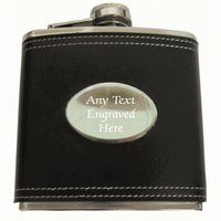 Personalisierter Gravierter 6Oz-Echtleder-Flachmann Mit Oval, Erhältlich in Verschiedenen Farben Und Geschenkboxen von SimonsGifts4u