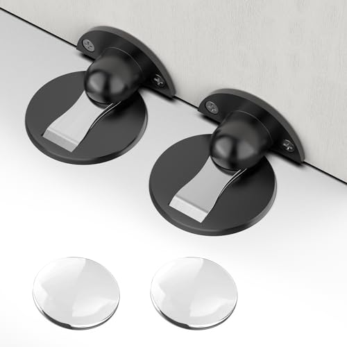 Simpeak 2+2 Türstopper, 2 Unsichtbare Magnetischer Türstopper Mit 3m Selbstklebender und Schraubmontage, 2 Wand-Türgriffstopper Leiser Wandschutz Für Zuhause Büro Schlafzimmer, Ohne Bohren, Schwarz Simpeak 2+2 Türstopper, 2 Unsichtbare Magnetischer Türstopper Mit 3m Selbstklebender und Schraubmontage, 2 Wand-Türgriffstopper Leiser Wandschutz Für Zuhause Büro Schlafzimmer, Ohne Bohren, Schwarz von Simpeak