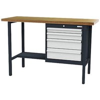 Simplaflex® Systemeinrichter Werkbank C-Line anthrazit, RAL 7016, lichtgrau, RAL 7035 4 Schubladen 150,0 x 60,0 x 96,0 cm von Simplaflex® Systemeinrichter
