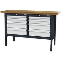 Simplaflex® Systemeinrichter Werkbank C-Line anthrazit, RAL 7016, lichtgrau, RAL 7035 8 Schubladen 150,0 x 60,0 x 96,0 cm von Simplaflex® Systemeinrichter