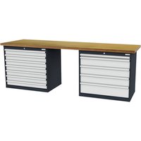 Simplaflex Reihenwerkbank, BxH: 250 x 86 cm, Stahlblech - bunt von Simplaflex