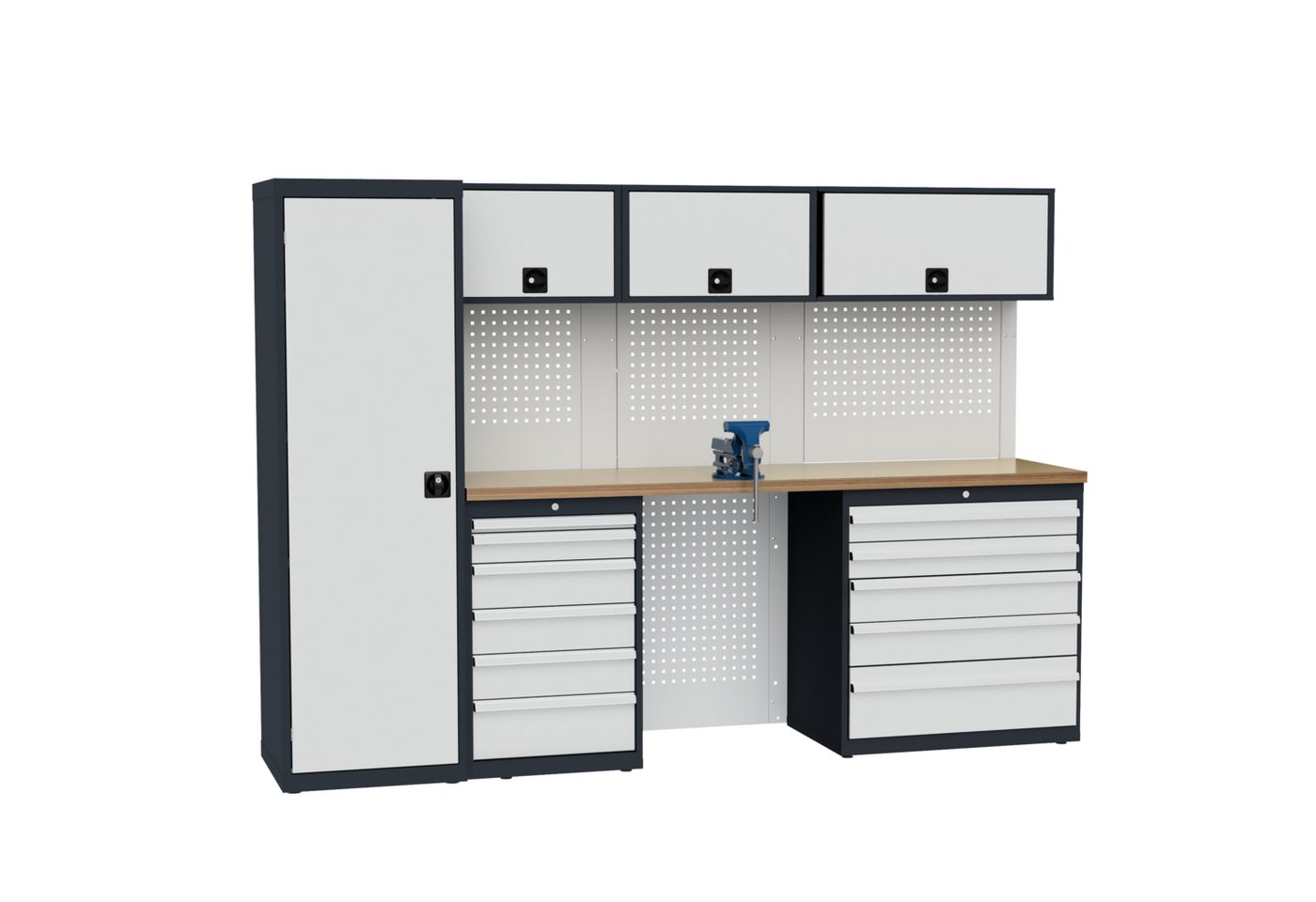 Simplaflex Werkstatt-Set Simplaflex Werkstatt Set - BxTxH: 2800 x 600 x 1950 mm, BxTxH: 280 x 60 x 195 cm von Simplaflex