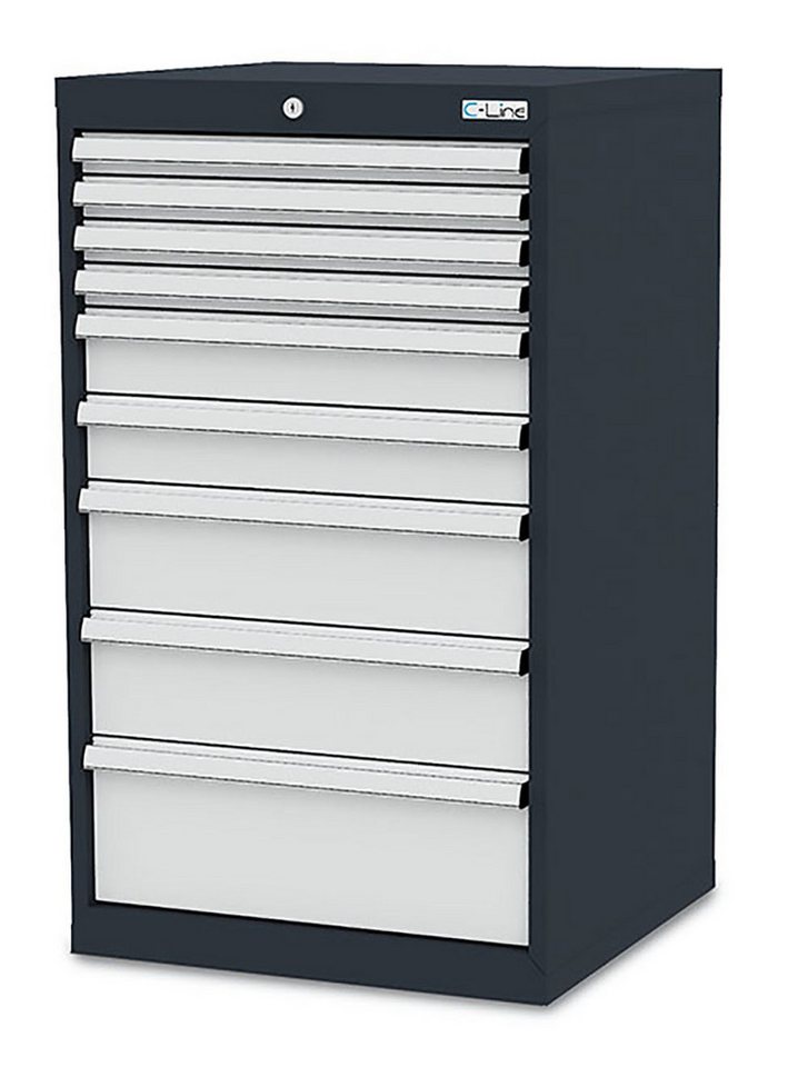 Simplaflex Werkzeugschrank Simplaflex Schubladenschrank, 9 Schubladen, BxTxH 600x575x1020 mm von Simplaflex
