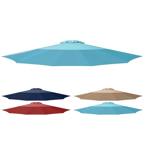 Simple Deluxe 2,7 m Terrassenschirm, Ersatzabdeckung mit 8 Rippen, 2,7 m Baldachin, türkisfarbener Baldachin (Ersatzdach passt nur für 2,7 m große Terrassenschirme) von Simple Deluxe