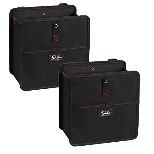 Simple Deluxe 2er-Pack Auto-Mülleimer mit Aufbewahrungstaschen, Mehrzweck-Auto-Mülleimer mit verstellbaren Riemen, faltbarer und tragbarer Organizer, zum Aufhängen für Kopfstütze, 1,9 l, Schwarz von Simple Deluxe