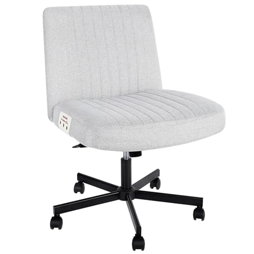 Simple Deluxe Bürostuhl mit Rollen Drehstuhl, höhenverstellbar, um 360° drehbar, Polyester, Graues Luftkissen von Simple Deluxe