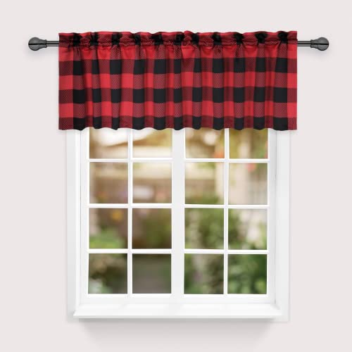 Simple Deluxe Buffalo Plaid Verdunkelungsvolant Vorhänge für Küchenfenster, Wohnzimmer, Bauernhaus, Schlafzimmer, Stangentaschen-Vorhangvolant, 132,1 cm B x 38,1 cm L, Schwarz und Rot Simple Deluxe Buffalo Plaid Verdunkelungsvolant Vorhänge für Küchenfenster, Wohnzimmer, Bauernhaus, Schlafzimmer, Stangentaschen-Vorhangvolant, 132,1 cm B x 38,1 cm L, Schwarz und Rot von Simple Deluxe