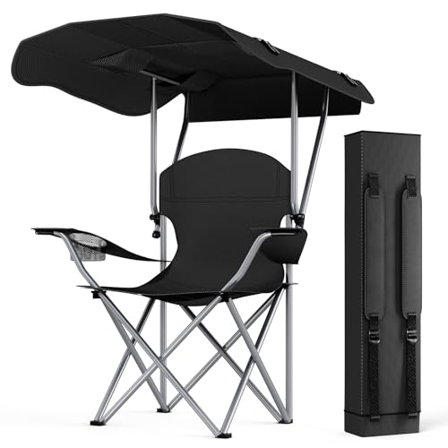 Simple Deluxe Stuhl mit Regenschirm, tragbarer Campingstuhl mit Baldachin, 88,9 cm Sonnenschutz, strapazierfähiges 600D-Gewebe für Strand und Außenbereich von Simple Deluxe