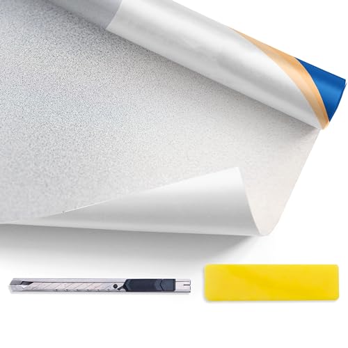 Simple Fix Fensterfolie 90 x 200 cm - Sichtschutzfolie Fenster Folie, Isolierfolie - Fensterfolie Blickdicht Selbsthaftend - Matt von Simple Fix
