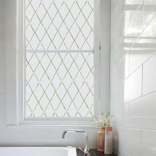 Simple Fix Fensterfolie - Diamantdruck 45 x 200 cm - Sichtschutzfolie Fenster Folie, Isolierfolie - Fensterfolie Blickdicht Selbsthaftend - Kariert von Simple Fix
