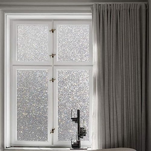 Simple Fix Fensterfolie - Glitzerfolie 45 x 200 cm - Sichtschutzfolie Fenster Folie, Isolierfolie - Fensterfolie Blickdicht Selbsthaftend - Glitzer Simple Fix Fensterfolie - Glitzerfolie 45 x 200 cm - Sichtschutzfolie Fenster Folie, Isolierfolie - Fensterfolie Blickdicht Selbsthaftend - Glitzer von Simple Fix