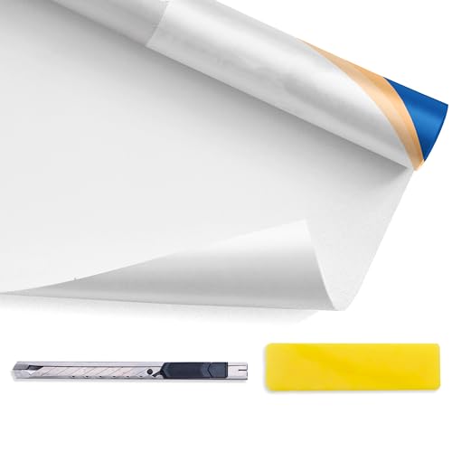 Simple Fix Fensterfolie - Milchglasfolie 70 x 500 cm - Sichtschutzfolie, Isolierfolie, Fensterfolie Milchglas - Fenster Folie Blickdicht Selbsthaftend - Milch von Simple Fix