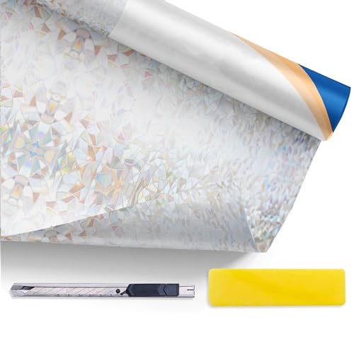 Simple Fix Fensterfolie - Regenbogenfolie 45 x 300 cm - Sichtschutzfolie Fenster Folie, Isolierfolie - Fensterfolie Blickdicht Selbsthaftend - Regenbogen von Simple Fix