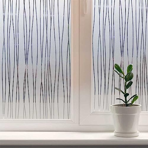 Simple Fix Fensterfolie - Vertikal Gestreift - 45 x 300 cm - Selbshaftend Blickdicht Sichtschutzfolie für Fenster - Folie Fenster Sichtschutz - Vertikale Streifen von Simple Fix