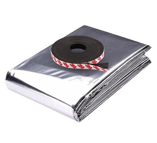 Simple Fix Heizkörper Reflexionsfolie - 500cm x 60cm - Isolierfolie - Heizkörperfolie mit Magnetband - Reflektierend - Inklusive 3M Magnetklebeband von Simple Fix
