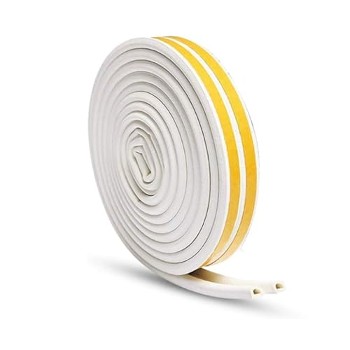 Simple Fix Zugband - Zugluftstopper für Türen - 7.5 Meter x 9MM - D-Profil - Türdichtung - Zugstopper Haustür und Fenster, Windstopper - Tür Dichtungsband Selbstklebend und Isolierend - Weiß von Simple Fix