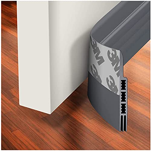 Simple Fix Zugluftstopper für Türen - 100 cm x 5 cm - Türdichtung - Zugstopper Haustür und Fenster, Windstopper - Tür Dichtungsband Selbstklebend und Isolierend - Grau von Simple Fix