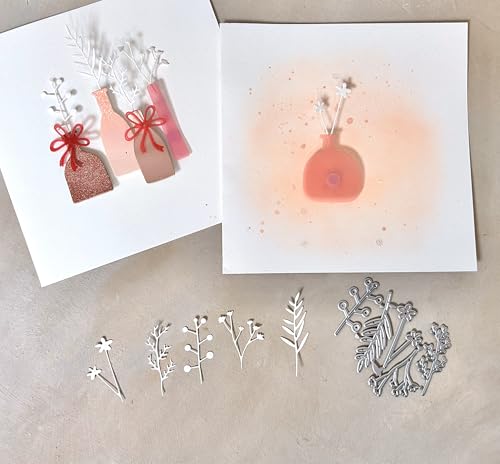 Simple Lettering est. 2017 Stanzschablonen Set Blumen gradlinig modern, bis 2x5,5cm, 5-TLG. von Simple Lettering est. 2017