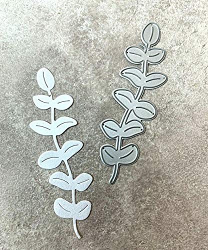 Stanzschablone/ Cutting dies Zweig Eukalyptus Sorte baby blue, 3x10 cm von Simple Lettering est. 2017