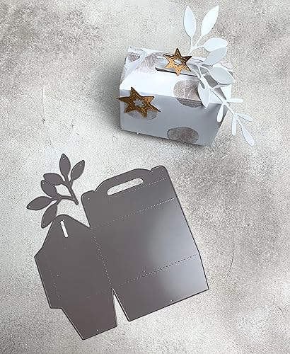 Stanzschablone Lunchbox Geschenkbox mit Zweig, 5,5x9x10cm Box fertig, 2-tlg. von Simple Lettering est. 2017