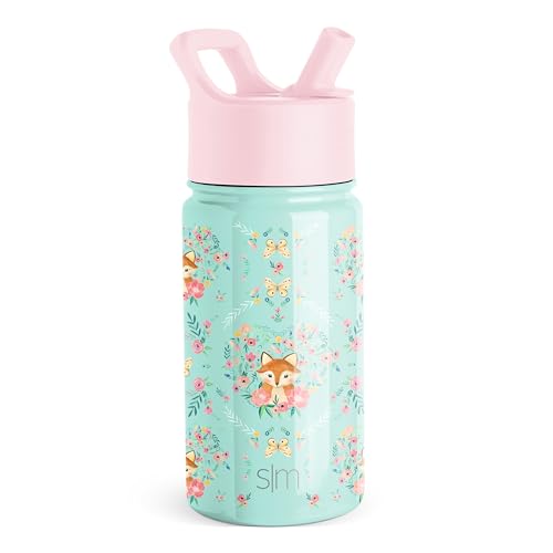 SIMPLE MODERN Trinkflasche für Kinder mit Trinkhalm | Isolierter wiederverwendbarer Edelstahlbecher für Jungen und Mädchen Kleinkind | Summit Sammlung | 415ml | Fox and the Flower SIMPLE MODERN Trinkflasche für Kinder mit Trinkhalm | Isolierter wiederverwendbarer Edelstahlbecher für Jungen und Mädchen Kleinkind | Summit Sammlung | 415ml | Fox and the Flower von Simple Modern