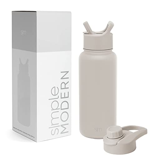 Simple Modern Trinkflasche mit Strohhalm und Chug-Deckel | Wasserflasche Edelstahl Isolierte für den Sport Fitnessstudio | Summit | 950ml | Almond Birch von Simple Modern