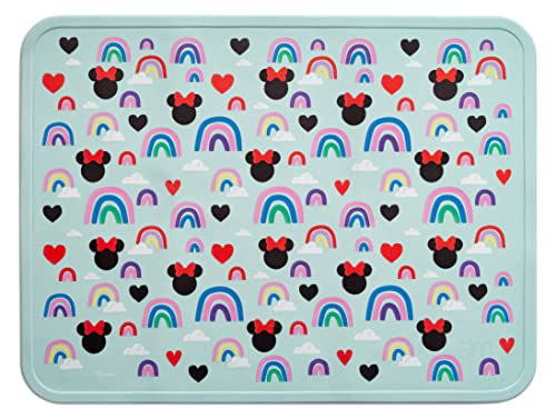 Simple Modern Disney Minnie Mouse Silikon-Tischset für Babys, Kleinkinder, Kinder | rutschfest, BPA-frei, tragbare Lebensmittelmatte | Minnie Mouse Regenbogen von Simple Modern