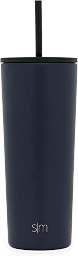 Simple Modern Isolierter Becher mit Strohhalm und Deckel | EiskaffeeBecher Wiederverwendbare EdelstahlWasserflasche Thermobecher | Classic Sammlung | 710ml | Deep Ocean Simple Modern Isolierter Becher mit Strohhalm und Deckel | EiskaffeeBecher Wiederverwendbare EdelstahlWasserflasche Thermobecher | Classic Sammlung | 710ml | Deep Ocean von Simple Modern